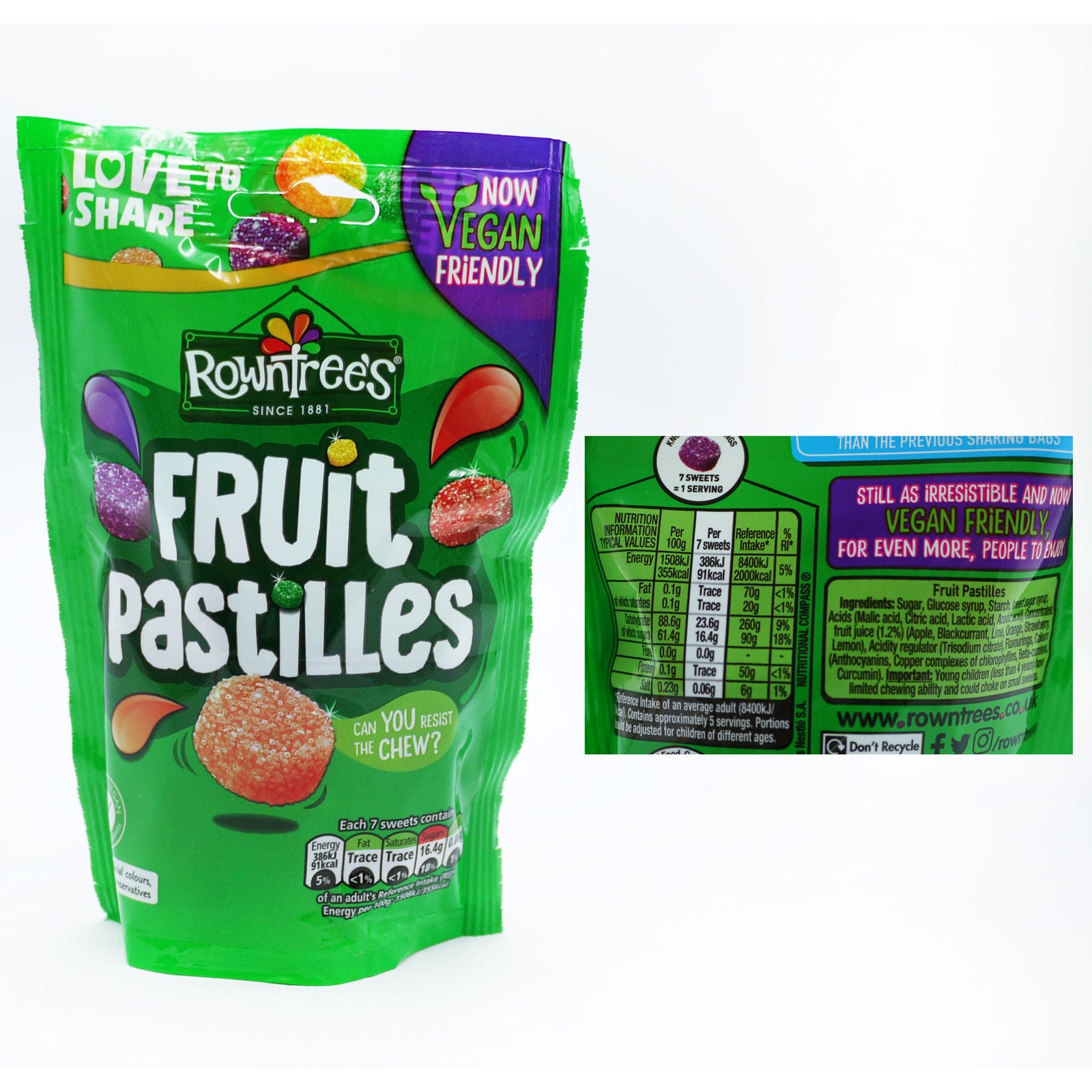 Rowntrees Fruit Pastilles Pouch Bag 143g | High Quality Chocolate & Sweets Online - Product Image Rowntrees Fruit Pastilles Pouch Bag 143g | High Quality Chocolate & Sweets Online - Product Image